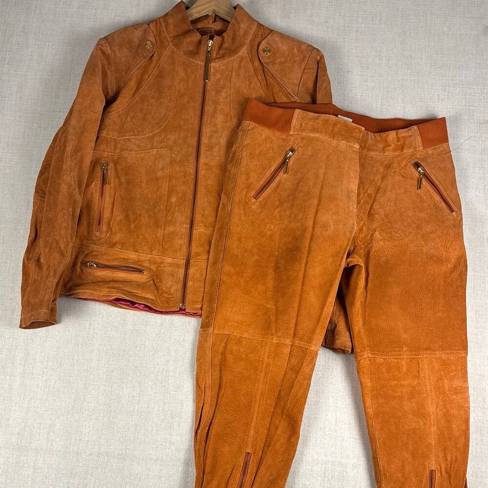 Wilsons Leather Maxima 2 Piece Burnt Orange Suede Leather Jacket 2XL